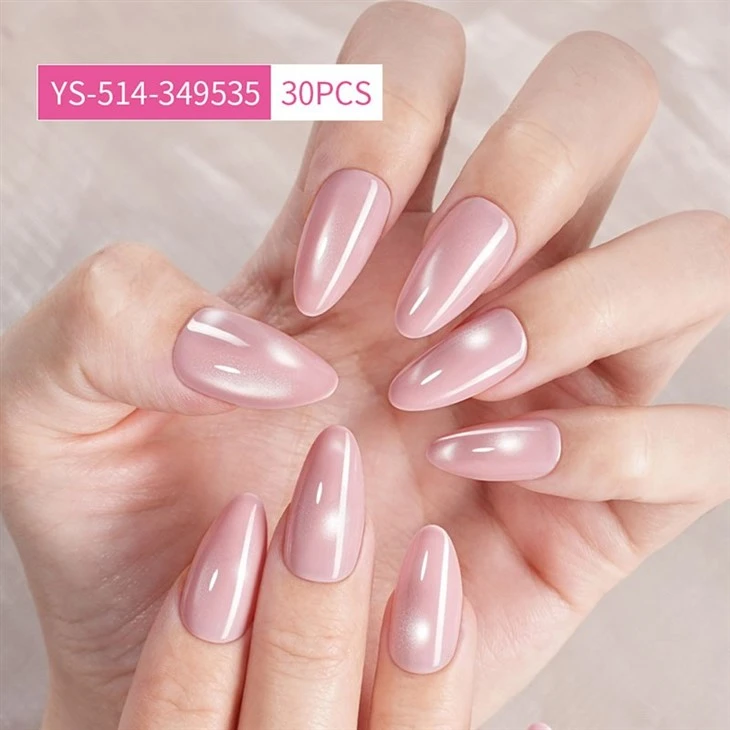 30PCS Glass Bead Almond Cat Eye Fake Nails price
