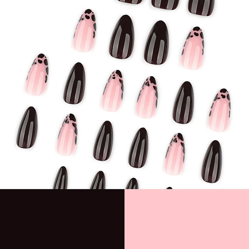 Black Leopard French Press On Nails high quality